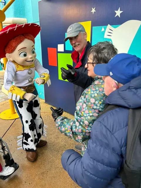 Holidaymakers meeting Jessie from Toy Story